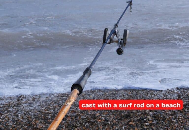 How do you cast with a surf rod on a beach?